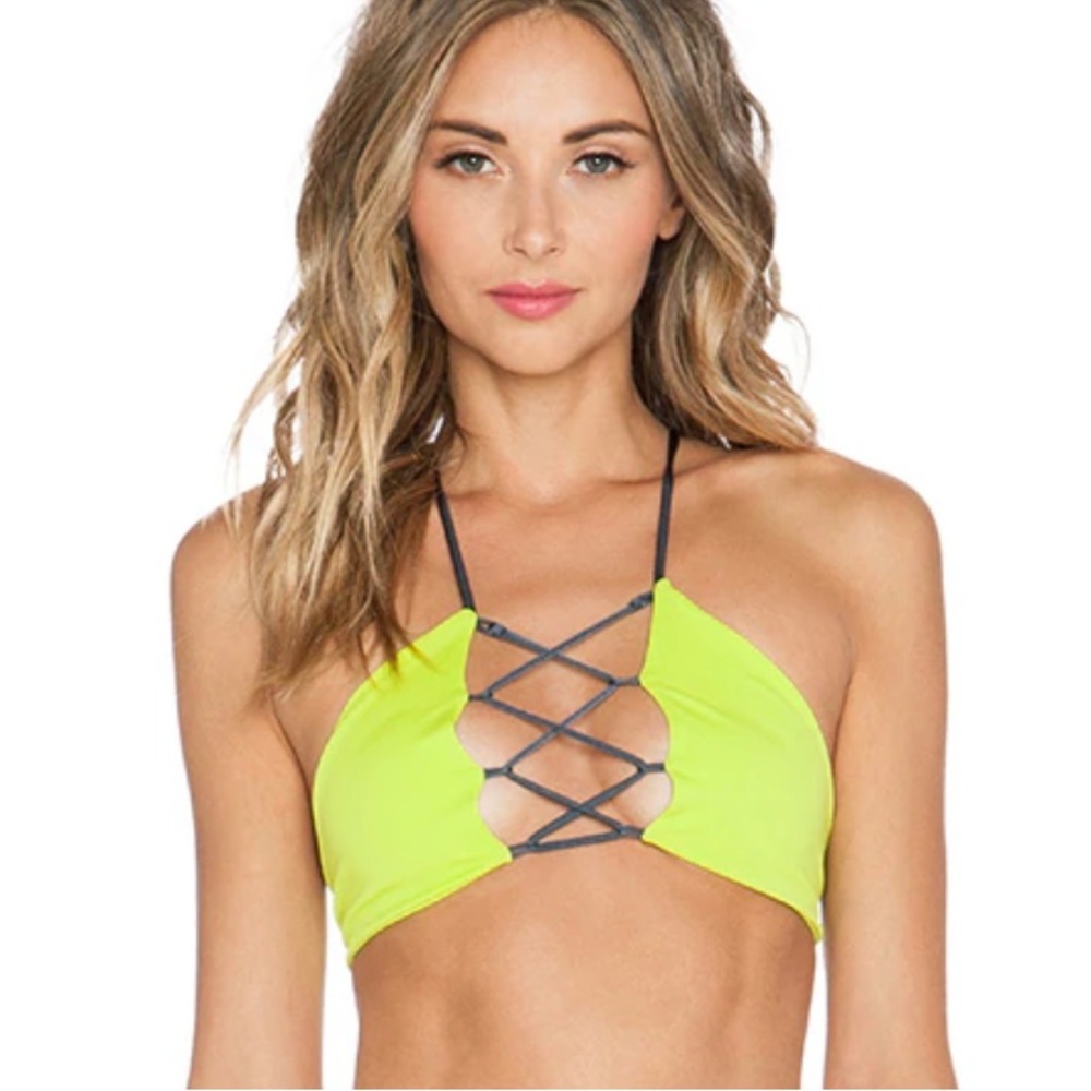 Indah Neon Yellow Bikini Top